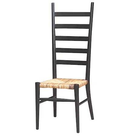 Tall Ladder Back Dining Chair w/ Woven Seat